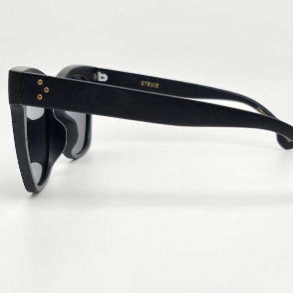 I-SEA Stevie Matte Black Gold Frame Polarized Black Lens Cat Eye Sunglasses 53mm - Picture 3 of 16